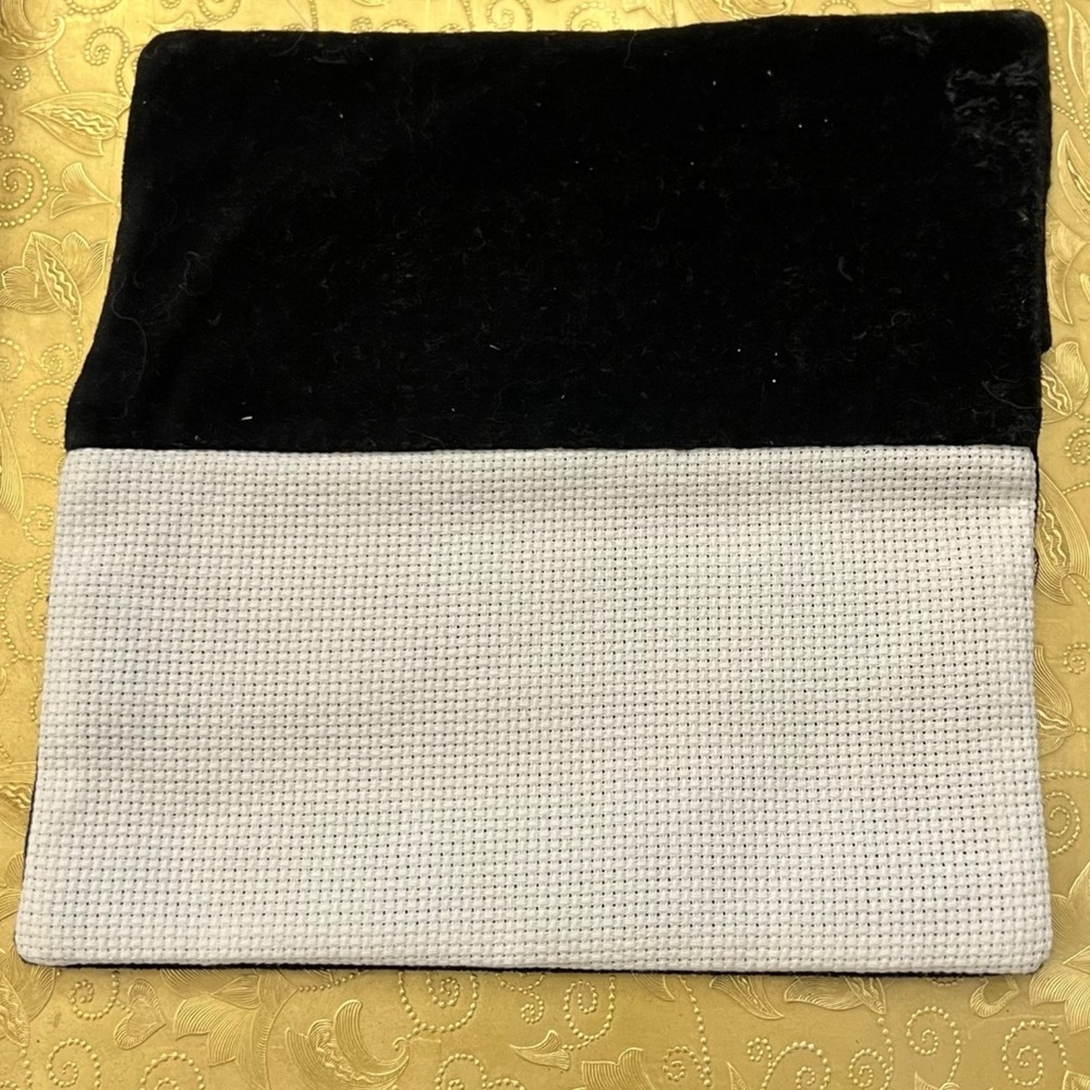 Counted Cross Stitch Check Book Cover with Aida No Instructions Black Velvet - Picture 2 of 5